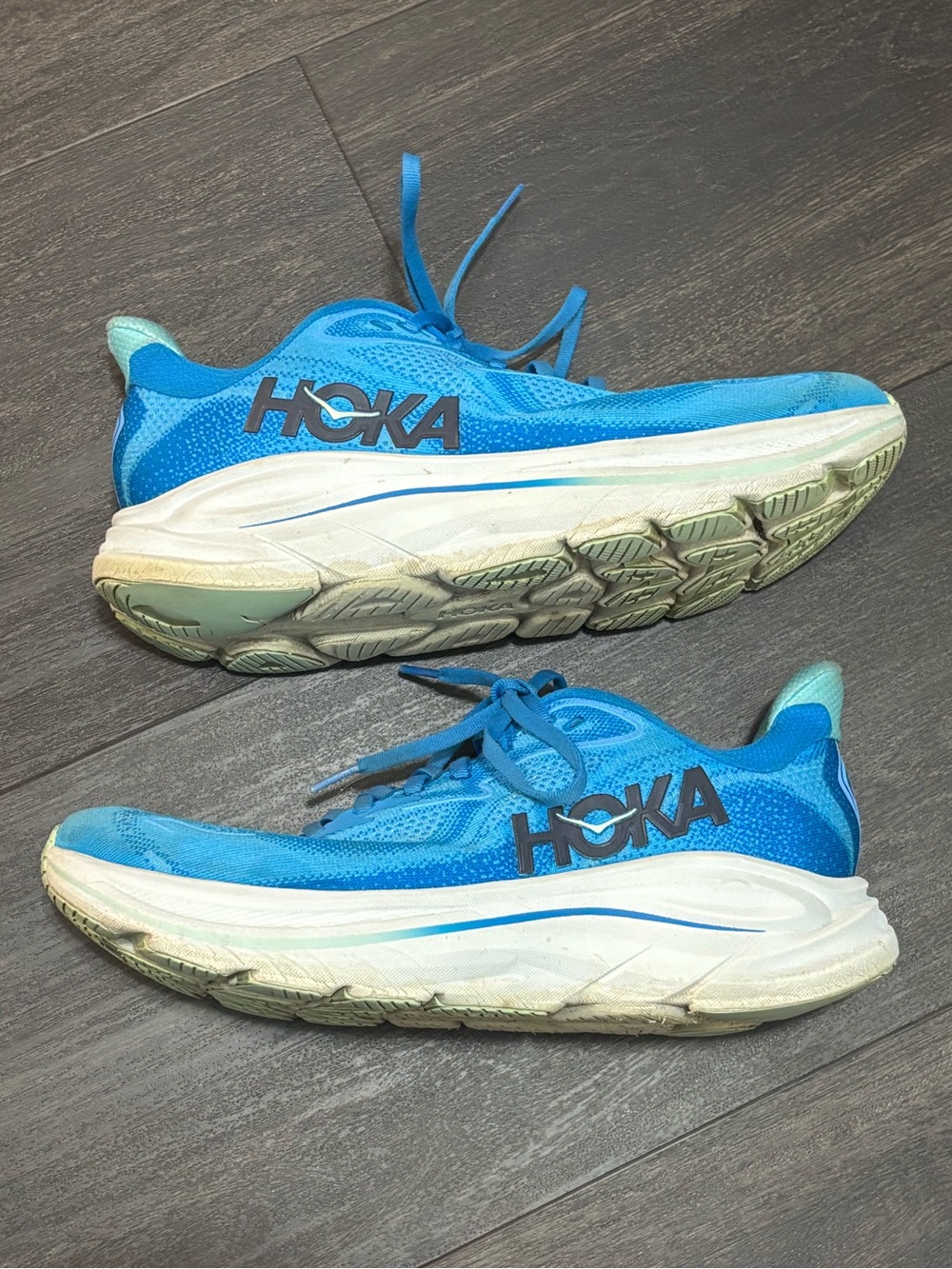 Hoka One One Clifton 10 Size 9 Men's Running Shoes Blue Sneakers